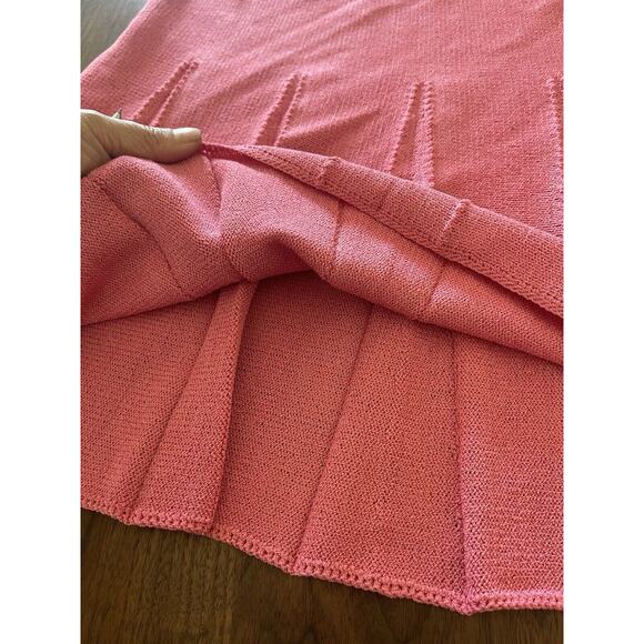 J.S.S womens knitwear skirt P pink pleated short stretch classic U.S.A wool - Picture 3 of 7